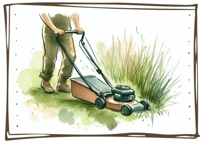 Mowing a lawn