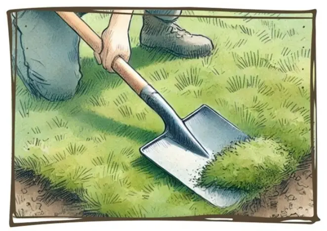 Digging up turf