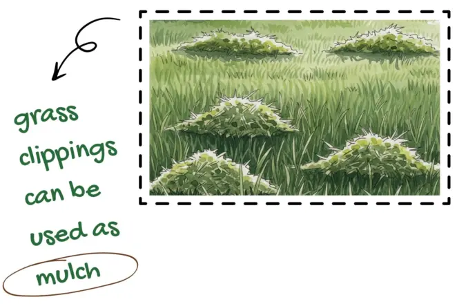 Grass clipping mulch