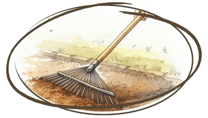 Raking the soil